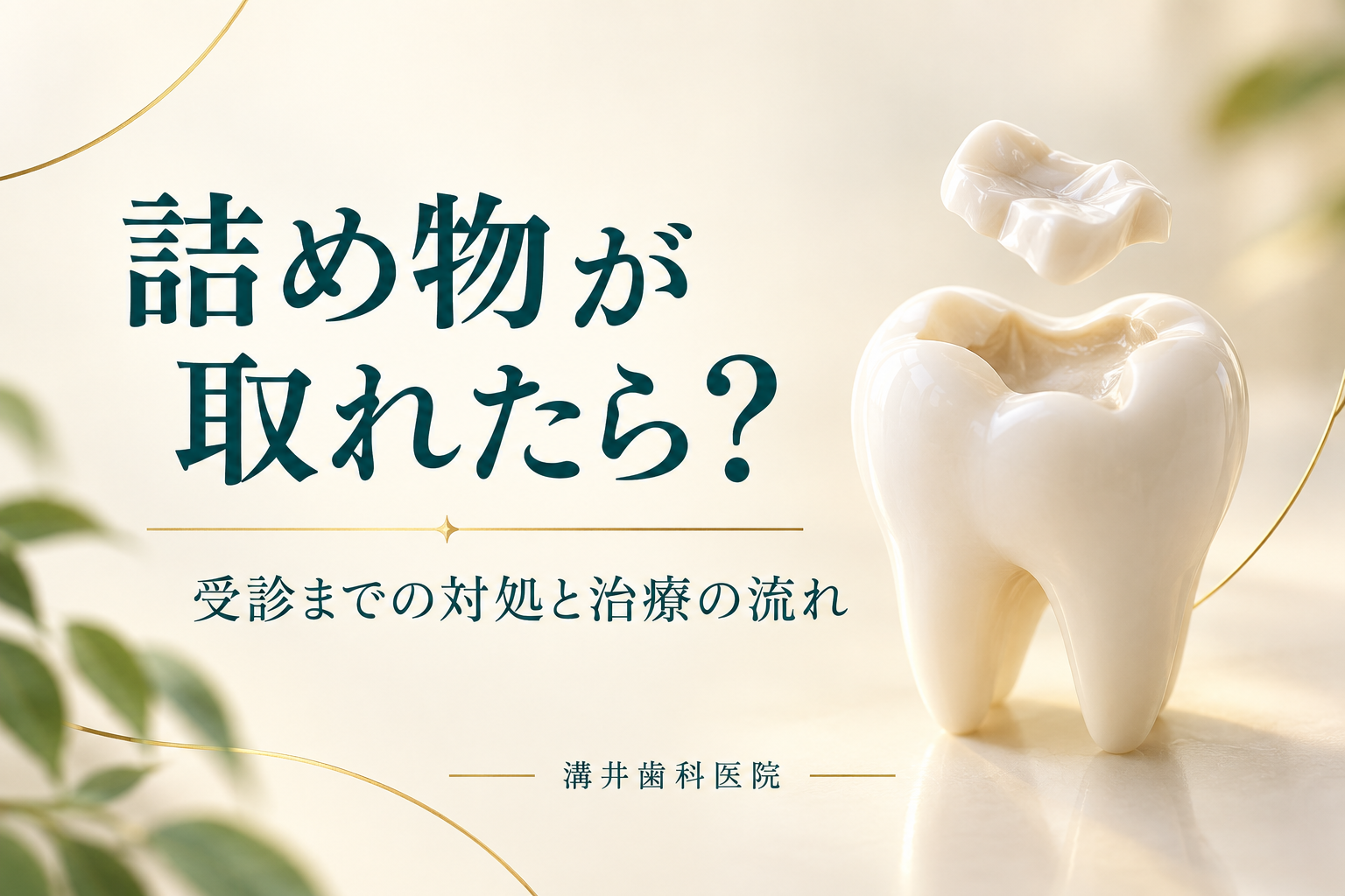 詰め物が取れたら？。受診までの対処と治療の流れ。溝井歯科医院のお口の健康ガイド